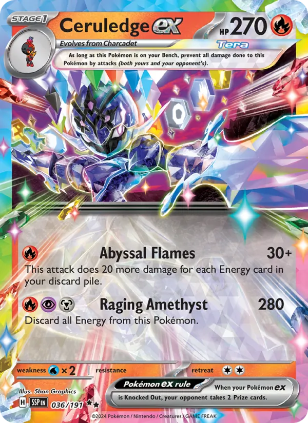 Ceruledge ex — Surging Sparks #036 (Pokémon TCG card)