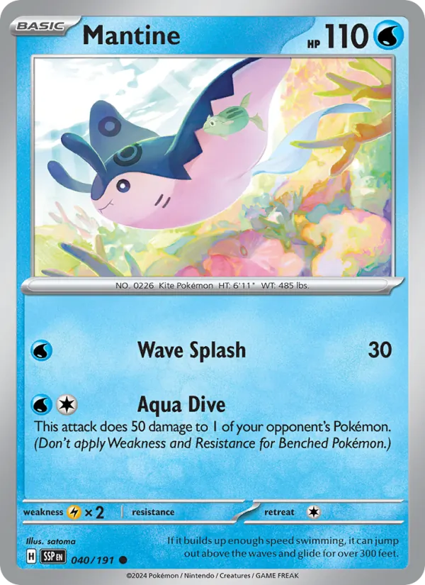 Mantine — Surging Sparks #040 (Pokémon TCG card)