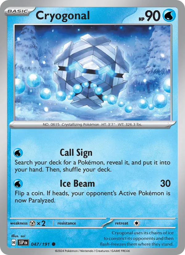 Cryogonal — Surging Sparks #047 (Pokémon TCG card)