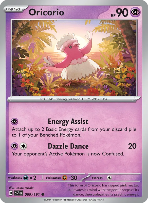 Oricorio — Surging Sparks #089 (Pokémon TCG card)