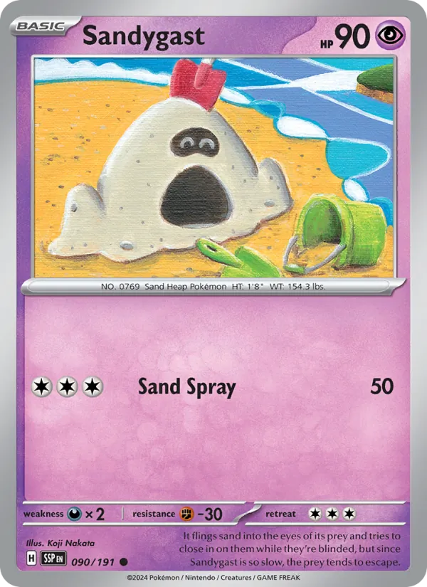 Sandygast — Surging Sparks #090 (Pokémon TCG card)
