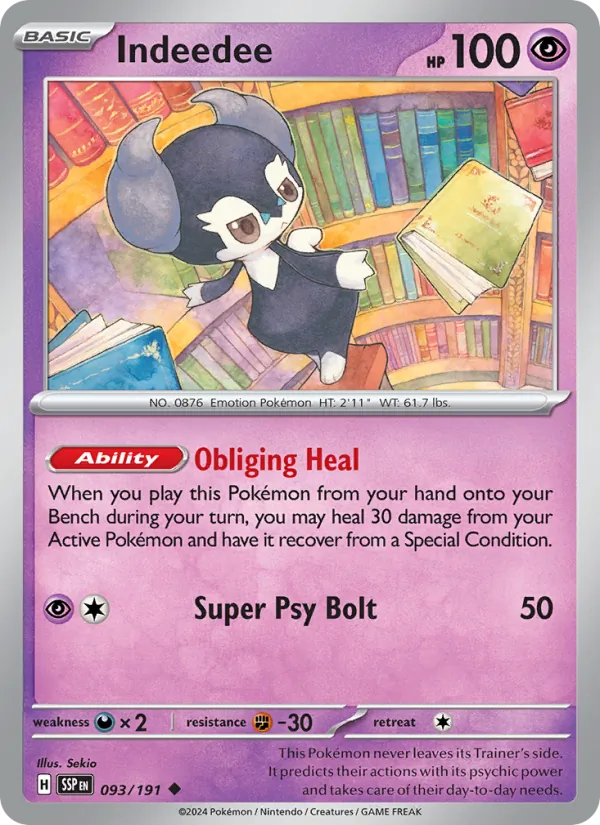 Indeedee — Surging Sparks #093 (Pokémon TCG card)