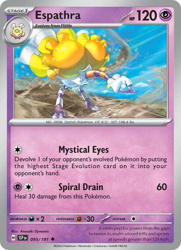 Espathra — Surging Sparks #095 (Pokémon TCG card)
