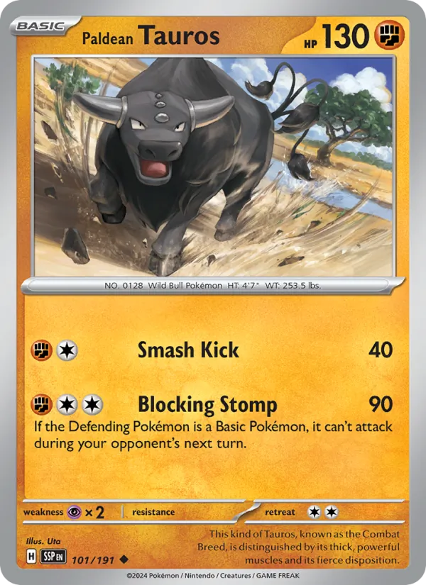 Paldean Tauros — Surging Sparks #101 (Pokémon TCG card)