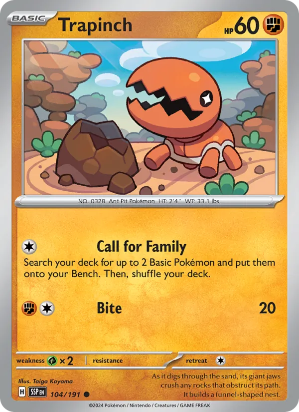 Trapinch — Surging Sparks #104 (Pokémon TCG card)