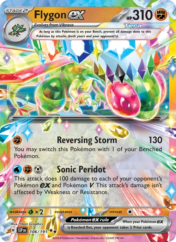 Flygon ex — Surging Sparks #106 (Pokémon TCG card)