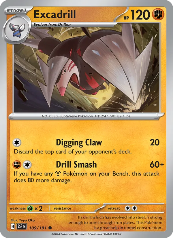 Excadrill — Surging Sparks #109 (Pokémon TCG card)