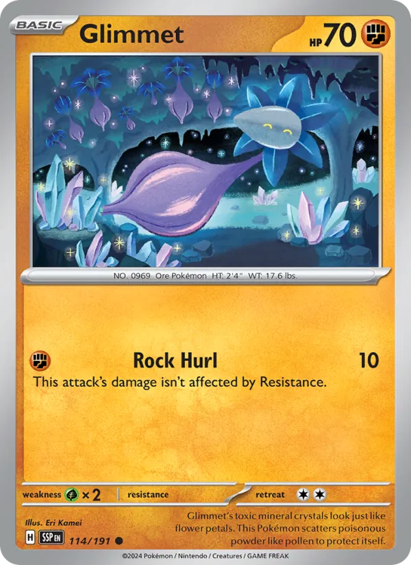 Glimmet — Surging Sparks #114 (Pokémon TCG card)