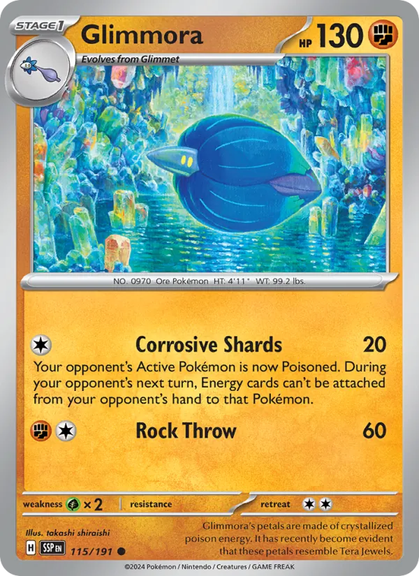 Glimmora — Surging Sparks #115 (Pokémon TCG card)