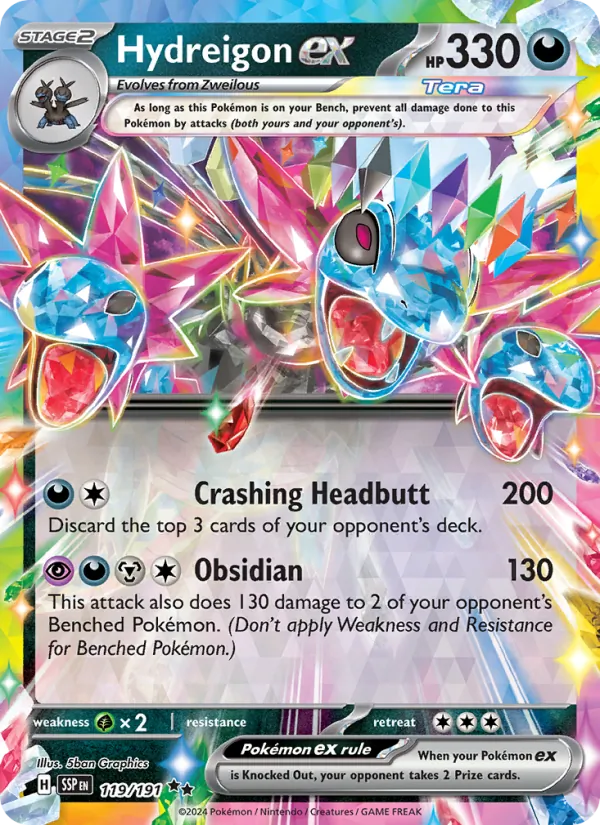 Hydreigon ex — Surging Sparks #119 (Pokémon TCG card)