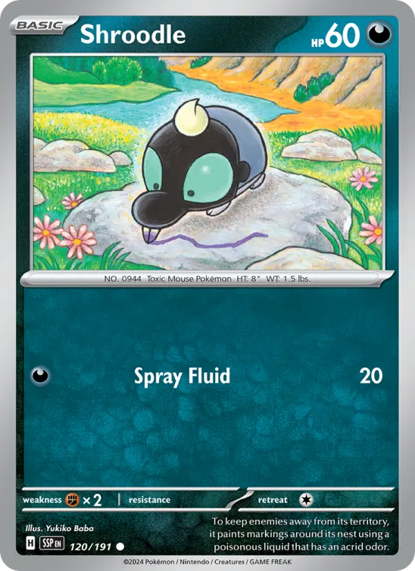 Shroodle — Surging Sparks #120 (Pokémon TCG card)
