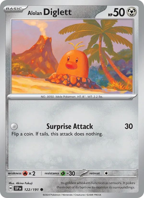 Alolan Diglett — Surging Sparks #122 (Pokémon TCG card)