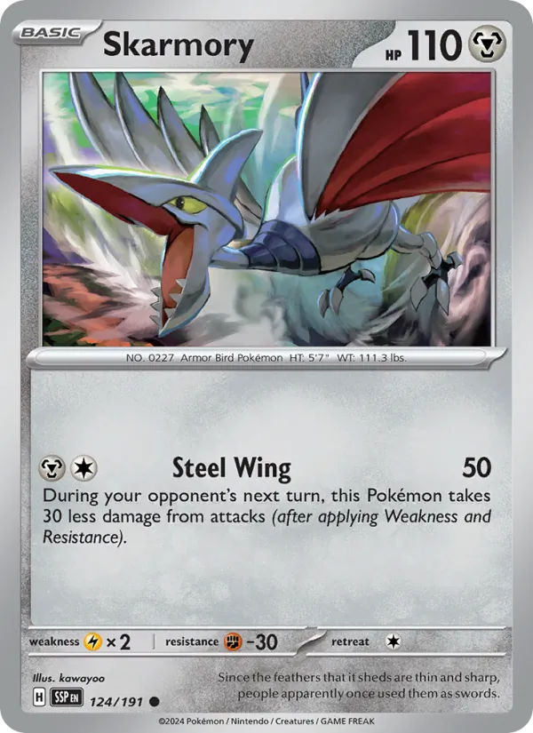 Skarmory — Surging Sparks #124 (Pokémon TCG card)