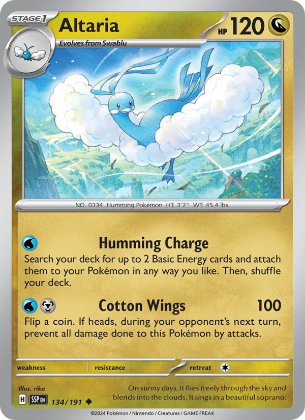 Altaria — Surging Sparks #134 (Pokémon TCG card)