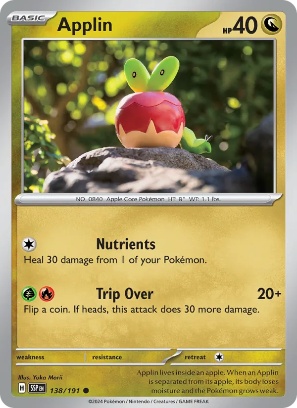 Applin — Surging Sparks #138 (Pokémon TCG card)