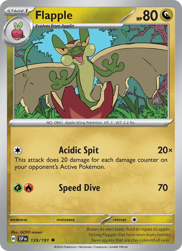 Flapple — Surging Sparks #139 (Pokémon TCG card)