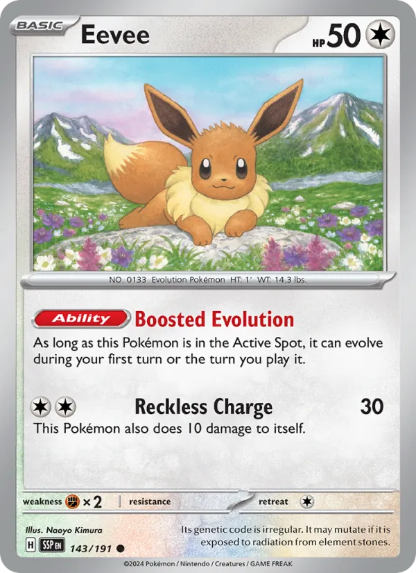 Eevee — Surging Sparks #143 (Pokémon TCG card)