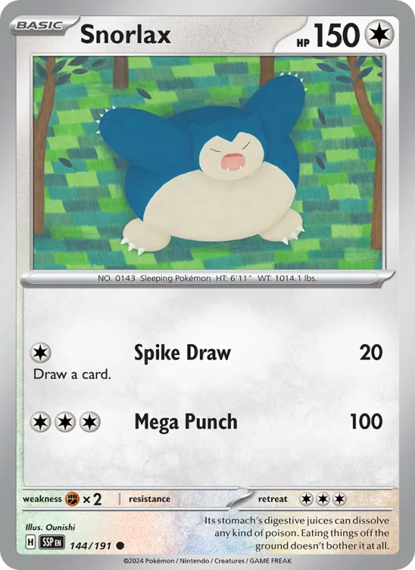 Snorlax — Surging Sparks #144 (Pokémon TCG card)