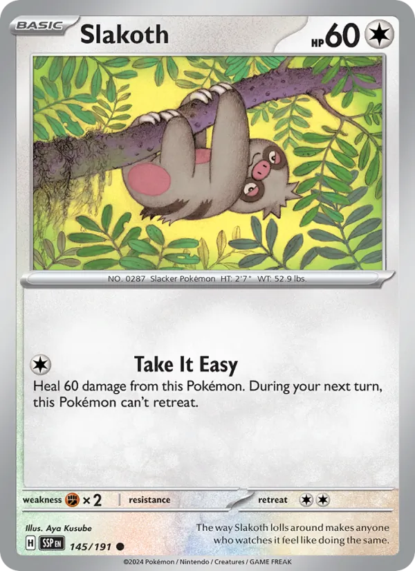 Slakoth — Surging Sparks #145 (Pokémon TCG card)