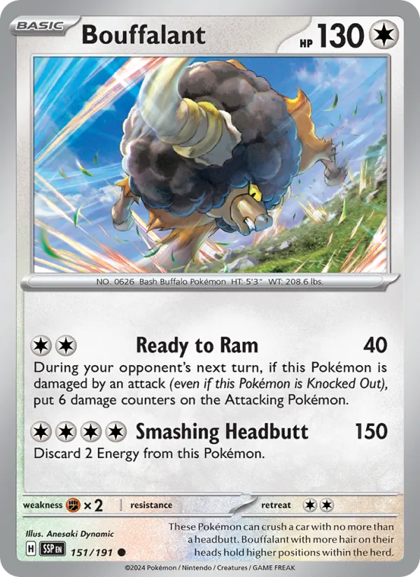 Bouffalant — Surging Sparks #151 (Pokémon TCG card)