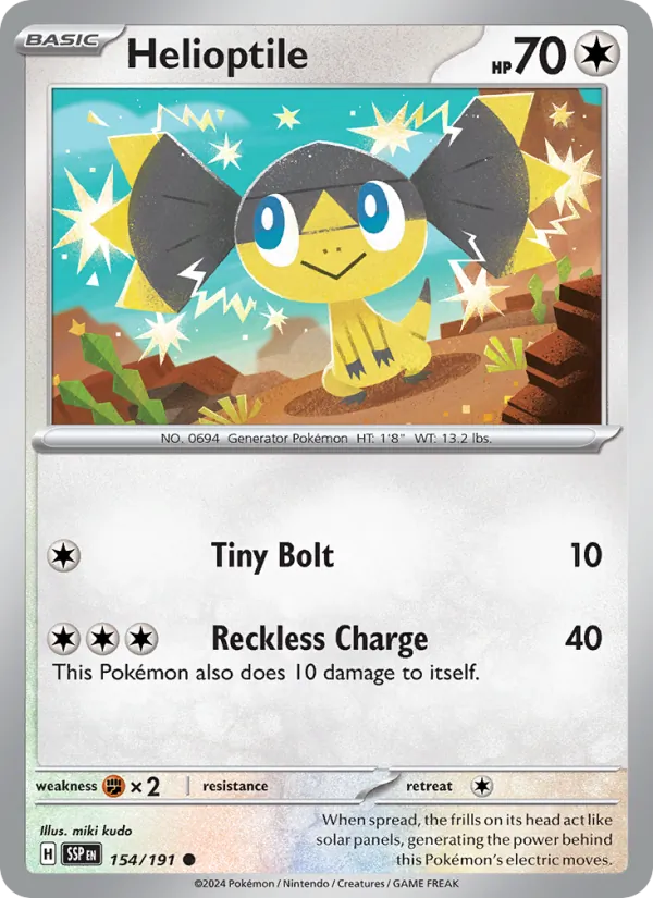 Helioptile — Surging Sparks #154 (Pokémon TCG card)