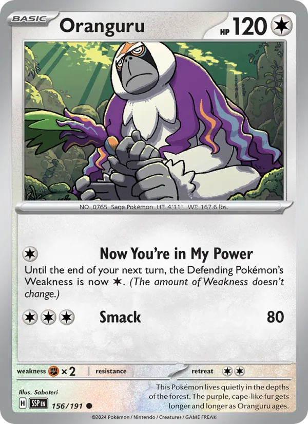 Oranguru — Surging Sparks #156 (Pokémon TCG card)