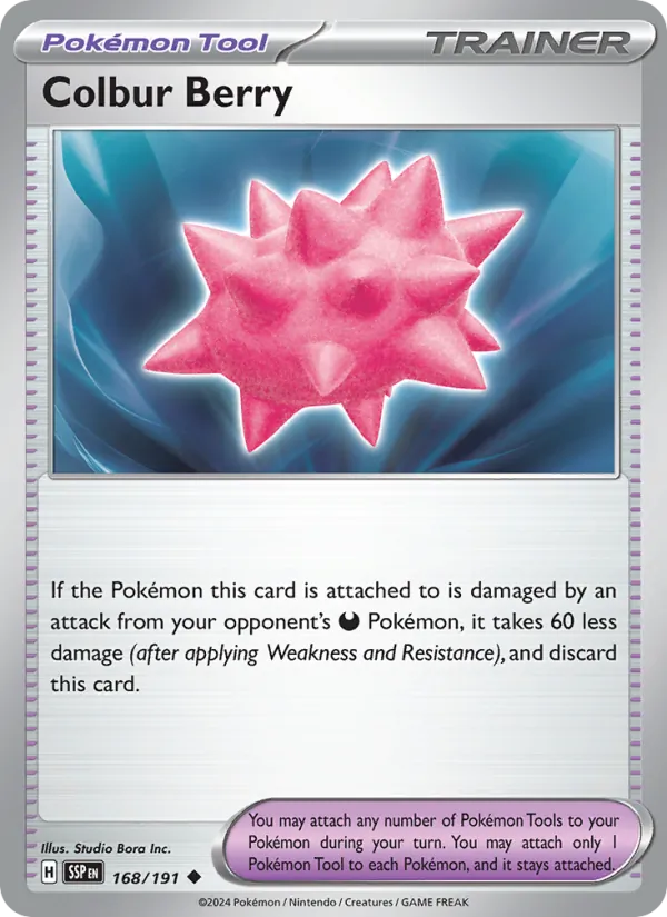 Colbur Berry — Surging Sparks #168 (Pokémon TCG card)