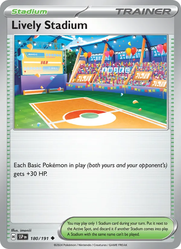 Lively Stadium — Surging Sparks #180 (Pokémon TCG card)