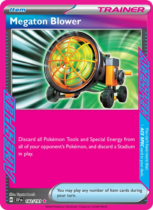 Megaton Blower — Surging Sparks #182 (Pokémon TCG card)