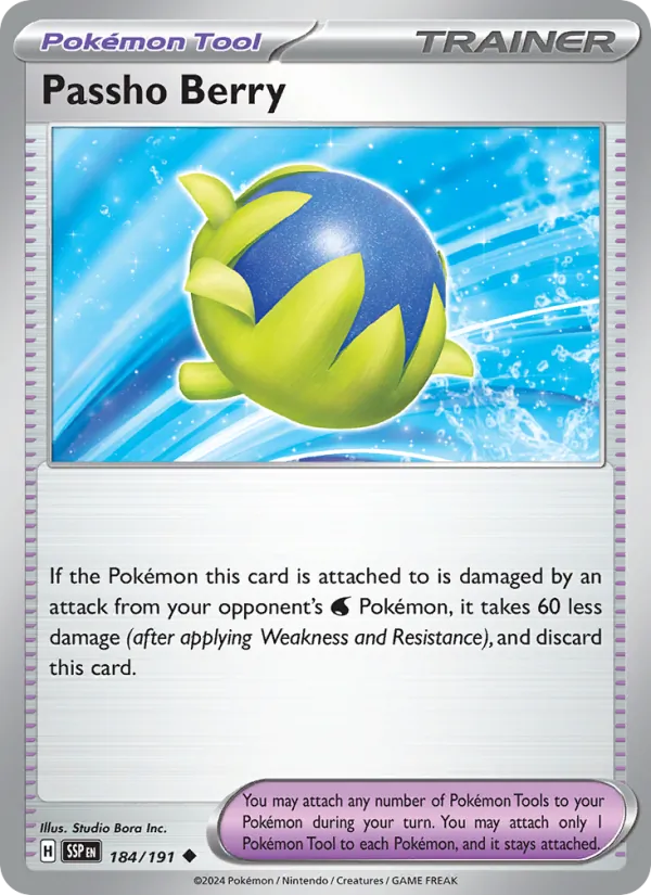 Passho Berry — Surging Sparks #184 (Pokémon TCG card)