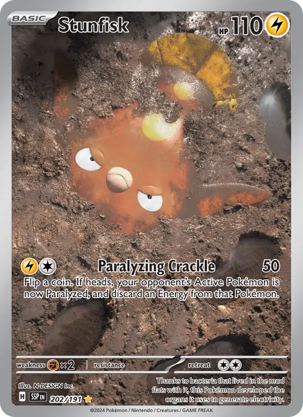 Stunfisk — Surging Sparks #202 (Pokémon TCG card)