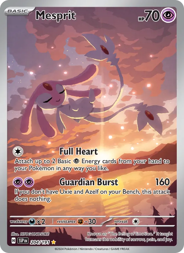 Mesprit — Surging Sparks #204 (Pokémon TCG card)