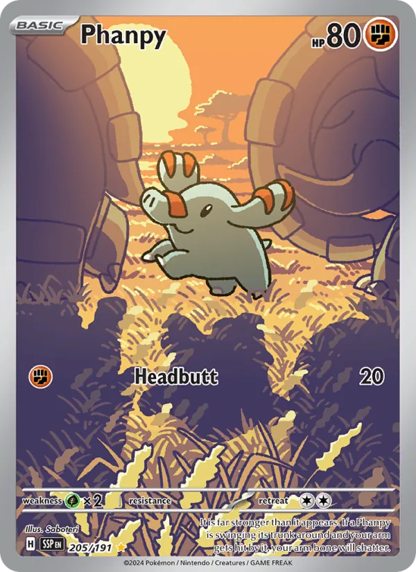 Phanpy — Surging Sparks #205 (Pokémon TCG card)