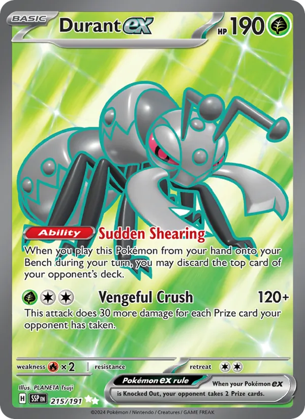 Durant ex — Surging Sparks #215 (Pokémon TCG card)