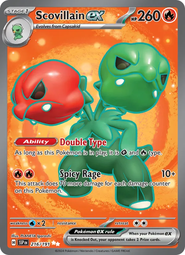 Scovillain ex — Surging Sparks #216 (Pokémon TCG card)
