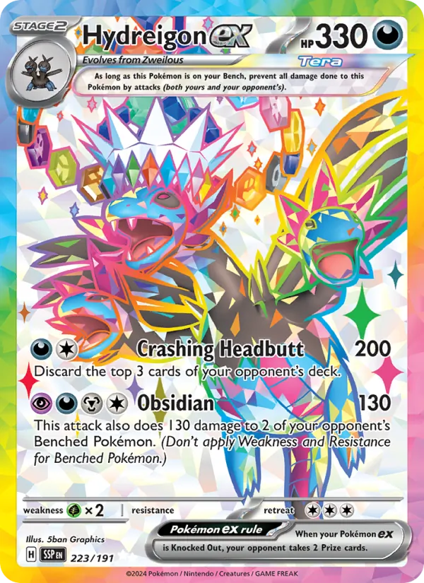 Hydreigon ex — Surging Sparks #223 (Pokémon TCG card)