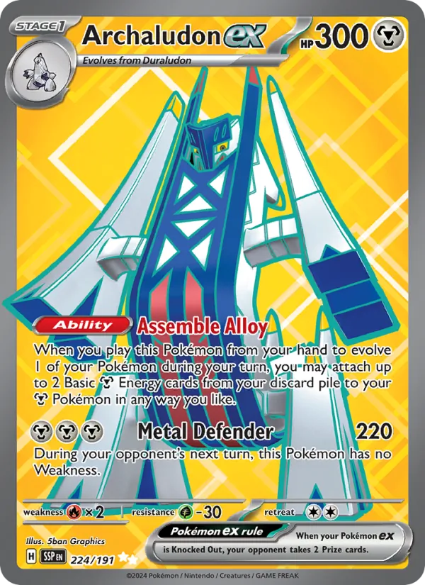 Archaludon ex — Surging Sparks #224 (Pokémon TCG card)
