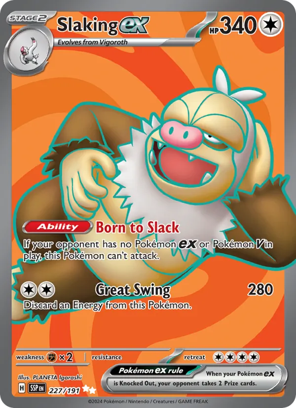 Slaking ex — Surging Sparks #227 (Pokémon TCG card)