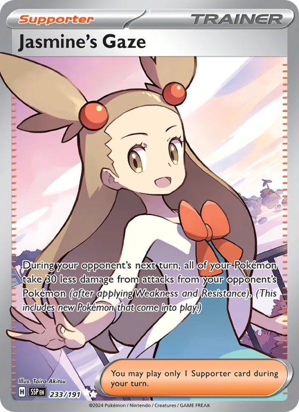 Jasmine's Gaze — Surging Sparks #233 (Pokémon TCG card)