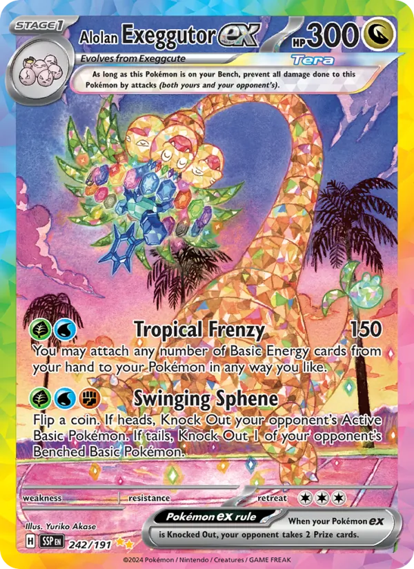 Alolan Exeggutor ex — Surging Sparks #242 (Pokémon TCG card)