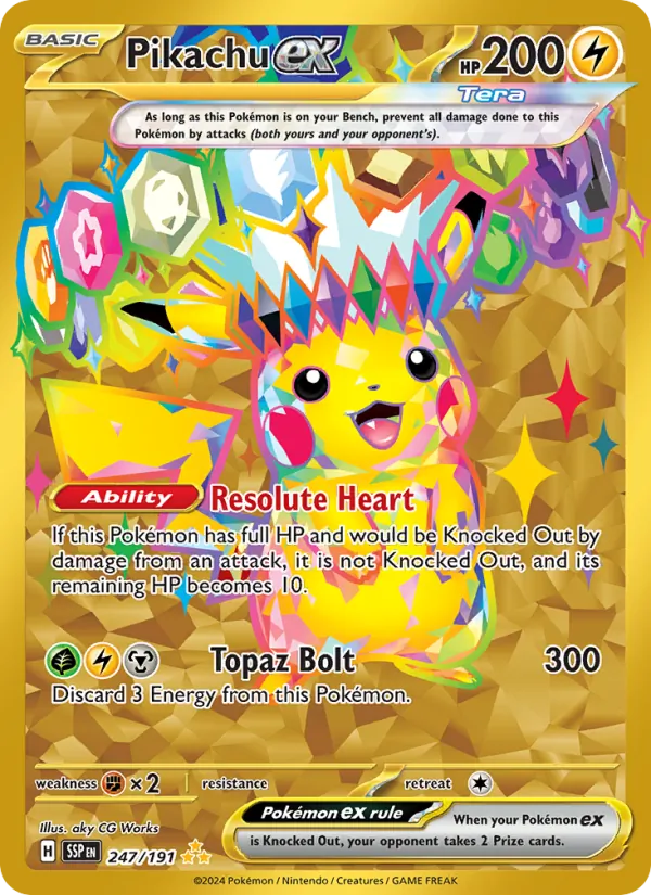 Pikachu ex — Surging Sparks #247 (Pokémon TCG card)