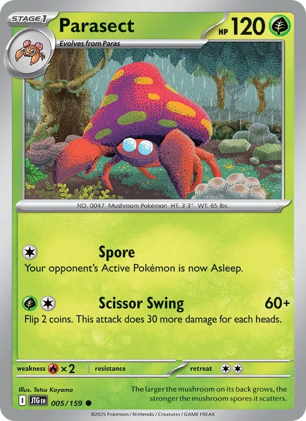Parasect — Journey Together #005 (Pokémon TCG card)