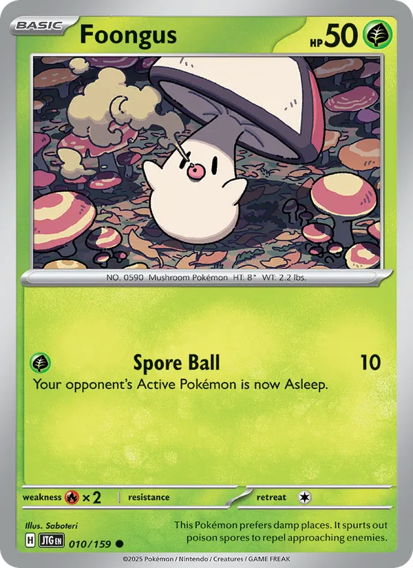 Foongus — Journey Together #010 (Pokémon TCG card)