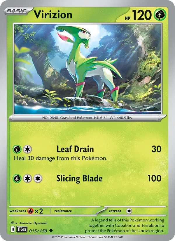 Virizion — Journey Together #015 (Pokémon TCG card)
