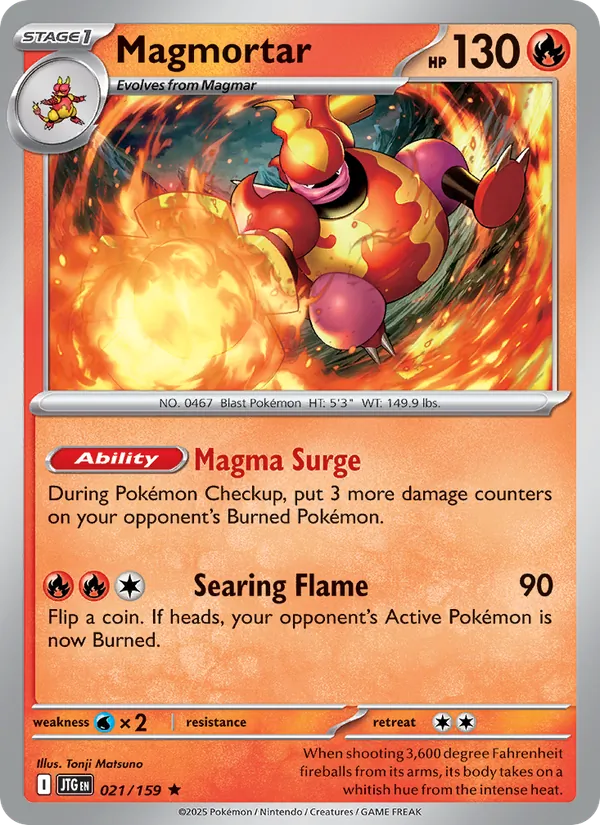 Magmortar — Journey Together #021 (Pokémon TCG card)