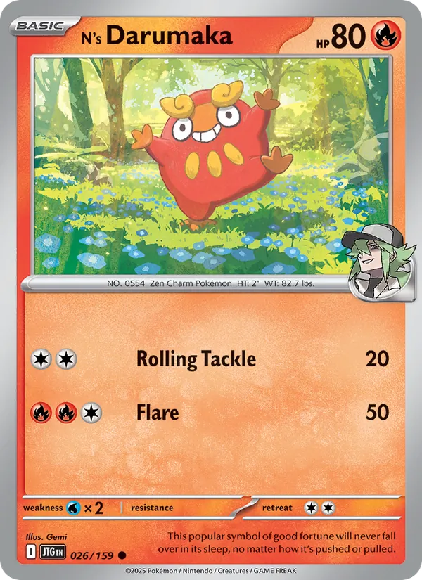 N's Darumaka — Journey Together #026 (Pokémon TCG card)