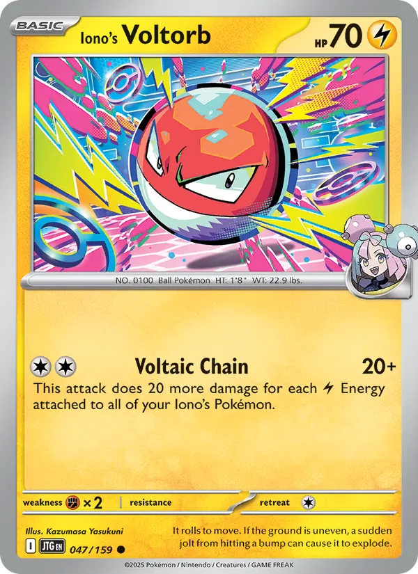 Iono's Voltorb — Journey Together #047 (Pokémon TCG card)