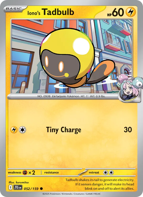 Iono's Tadbulb — Journey Together #052 (Pokémon TCG card)