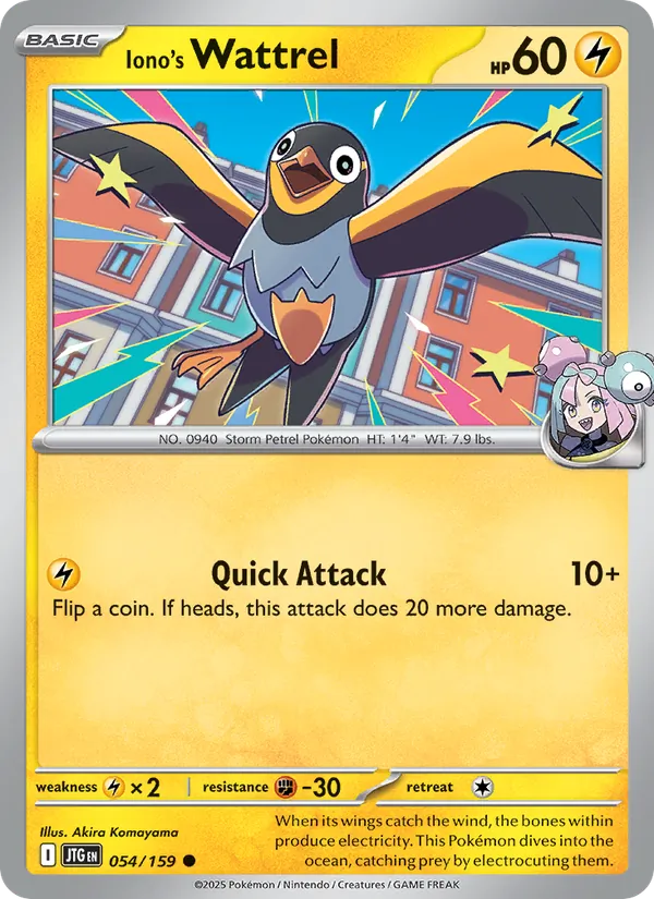 Iono's Wattrel — Journey Together #054 (Pokémon TCG card)