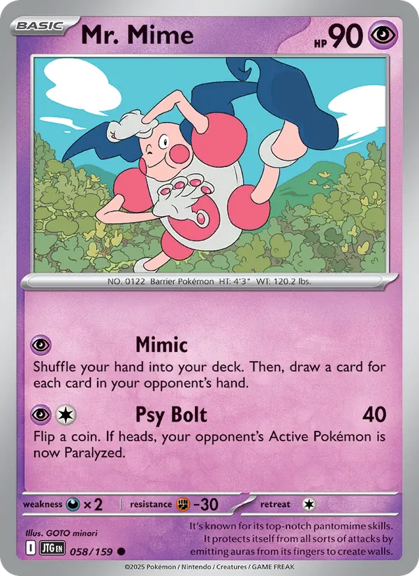 Mr. Mime — Journey Together #058 (Pokémon TCG card)